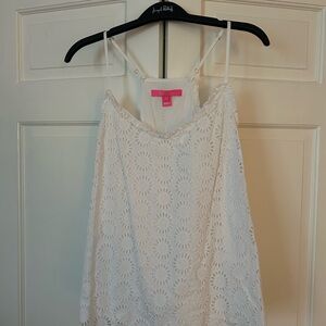 Lilly Pulitzer Cream Floral Lace Dusk Top